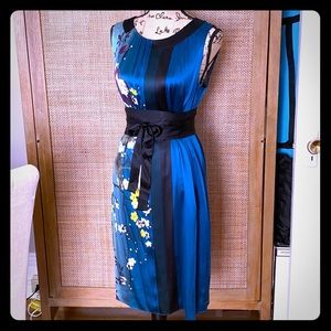 Elie Tahari Silk Oriental Sheath Dress